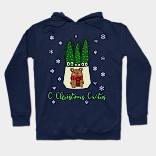 O Christmas Cactus - Eves Pin Cacti In Christmas Bear Pot Hoodie